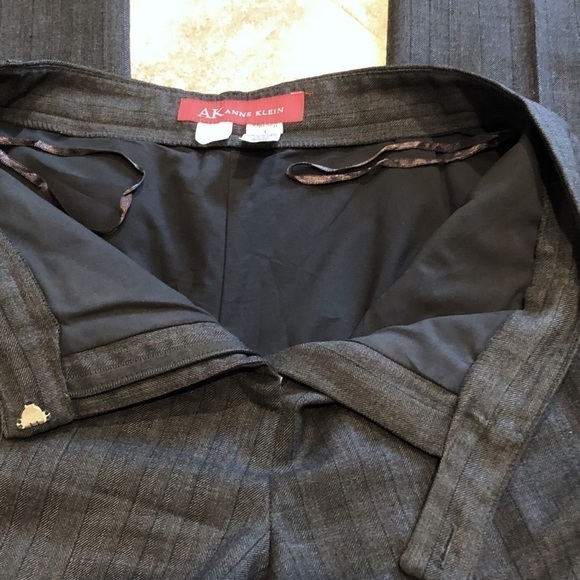 Anne Klein stretch wool straight leg pants trousers dress pants gray 4 - Picture 8 of 12